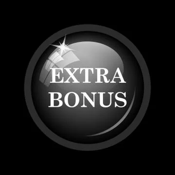 Extra bonus icon. Internet button on black background. . Illustrazione stock