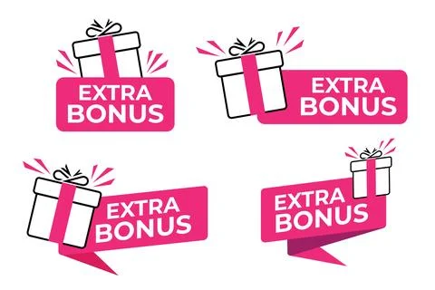 Extra bonus label vector element. Suitable for free gift, marketing, and bu.. Illustrazione stock