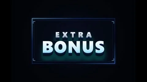 Extra bonus neon sign animation, digital gaming reward for marketing and ui Stock Footage 337552869