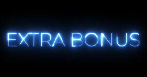 Extra bonus neon text animation Stock Footage 287401587