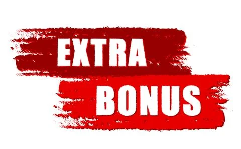 Extra bonus on red drawn banners Illustrazione stock