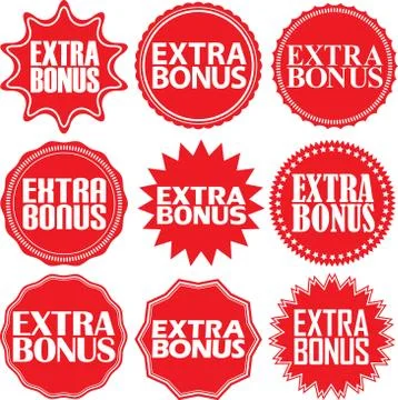 Extra bonus red label. Extra bonus red sign. Extra bonus red banner. Vector i Stock-Illustration