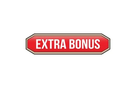 Extra bonus red ribbon label banner. Open available now sign or Extra bonus.. Stock Illustration