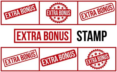 Extra Bonus Rubber Stamp set Vector Stock Illustration