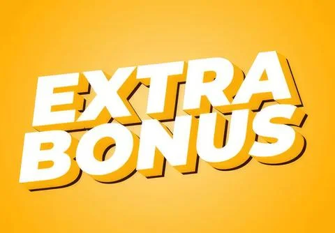 Extra bonus text in bold white letters on orange background Ilustração Stock