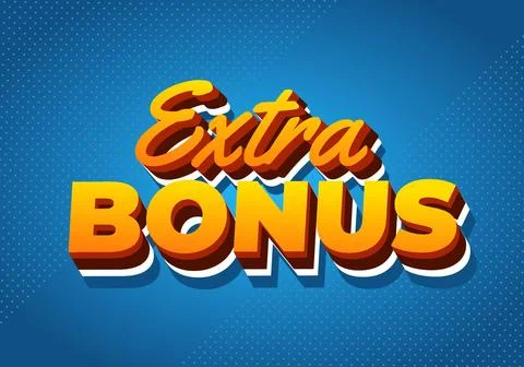 Extra bonus. Text effect in 3D style for social media or promotional ads Stock Illustration