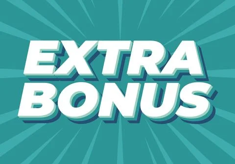 Extra bonus. Text effect in 3D style for social media or promotional ads Stock Illustration