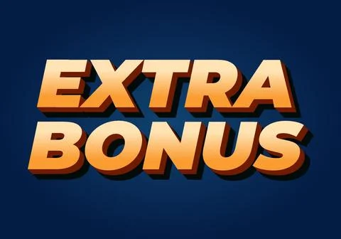 Extra bonus. Text effect in 3D style for social media or promotional ads Stock Illustration