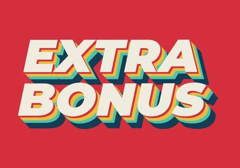 Extra bonus. Text effect in 3D style for social media or promotional ads Illustrazione stock