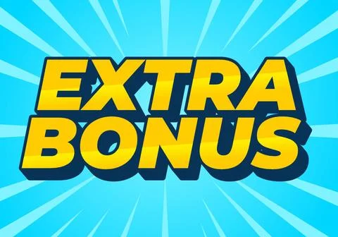 Extra bonus. Text effect in 3D style for social media or promotional ads Stock Illustration