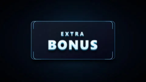 Extra bonus text overlay animation with modern glowing neon frame and digit.. Stock Footage 337552854