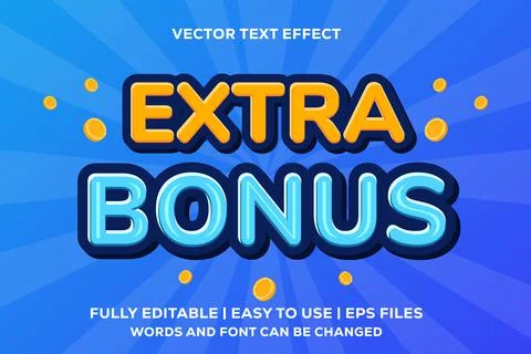 Extra bonus vector text effect fully editable Stock Illustration