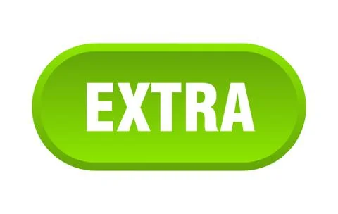 Extra button. extra rounded green sign. extra 스톡 일러스트