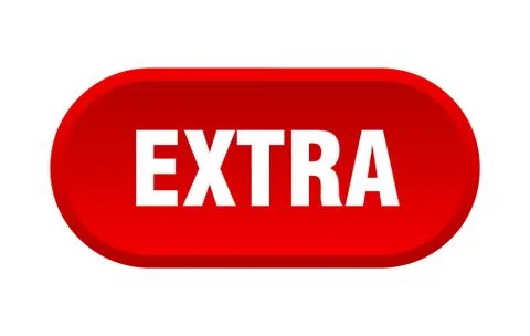 Extra button. extra rounded red sign. extra 스톡 일러스트