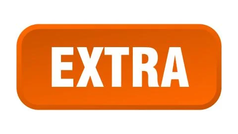Extra button. extra square 3d push button 스톡 일러스트