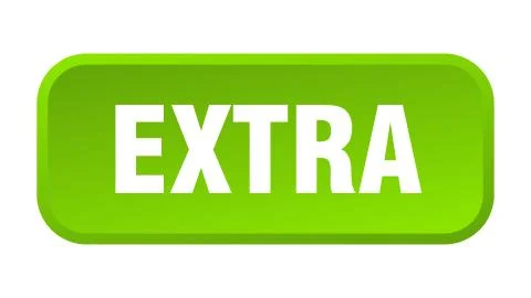 Extra button. extra square 3d push button 스톡 일러스트