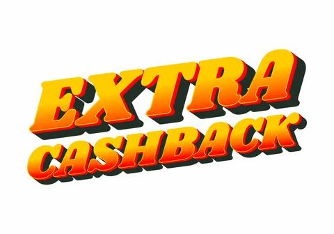 Extra cash back. text effect with extra bold font for social media ads Stock Illustration