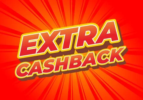 Extra cash back. text effect with extra bold font for social media ads Stock Illustration