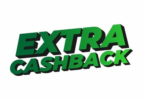 Extra cash back. text effect with extra bold font for social media ads Stock Illustration