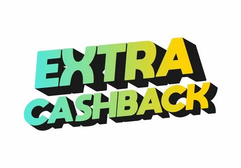 Extra cash back. text effect with extra bold font for social media ads Stock Illustration
