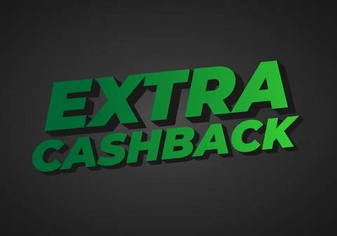 Extra cash back. text effect with extra bold font for social media ads Stock Illustration