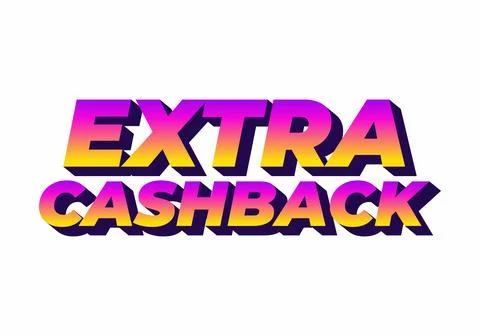 Extra cash back. text effect with extra bold font for social media ads Stock Illustration