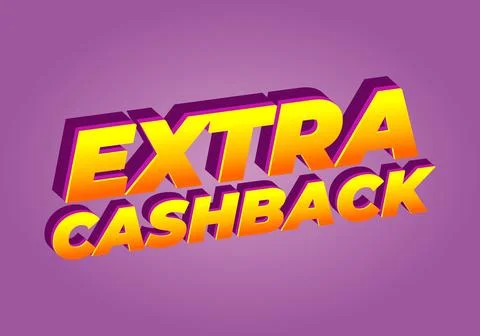 Extra cash back. text effect with extra bold font for social media ads Stock Illustration
