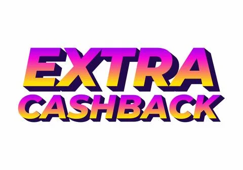 Extra cash back. text effect with extra bold font for social media ads Stock Illustration