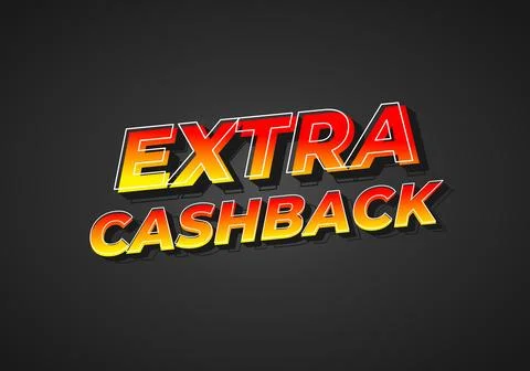 Extra cash back. text effect with extra bold font for social media ads Stock Illustration
