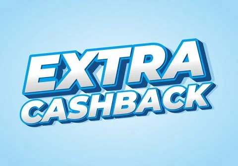 Extra cash back. text effect with extra bold font for social media ads Stock Illustration