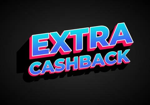 Extra cash back. text effect with extra bold font for social media ads Stock Illustration