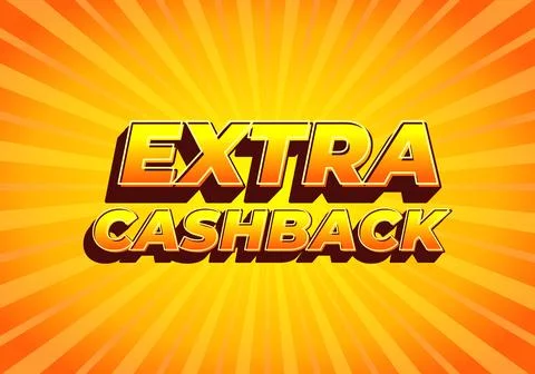 Extra cash back. text effect with extra bold font for social media ads Stock Illustration