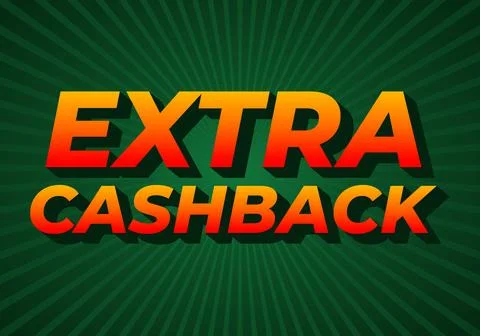 Extra cash back. text effect with extra bold font for social media ads Stock Illustration
