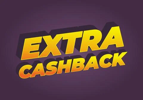 Extra cash back. text effect with extra bold font for social media ads Stock Illustration