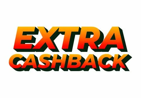 Extra cash back. text effect with extra bold font for social media ads Stock Illustration