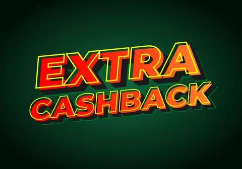 Extra cash back. text effect with extra bold font for social media ads Stock Illustration