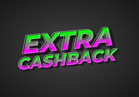 Extra cash back. text effect with extra bold font for social media ads Stock Illustration
