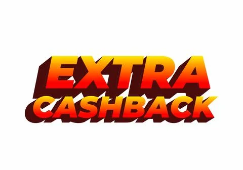 Extra cash back. text effect with extra bold font for social media ads Stock Illustration