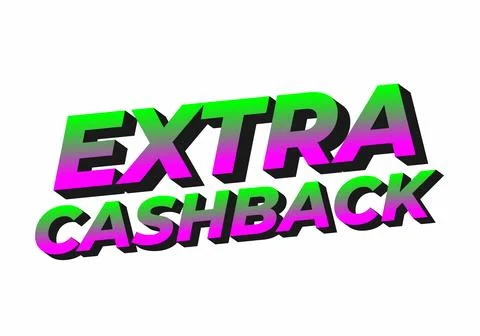 Extra cash back. text effect with extra bold font for social media ads Stock Illustration