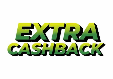 Extra cash back. text effect with extra bold font for social media ads Stock Illustration