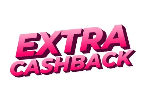 Extra cash back. text effect with extra bold font for social media ads Stock Illustration