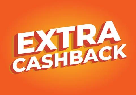 Extra cash back. text effect with extra bold font for social media ads Stock Illustration