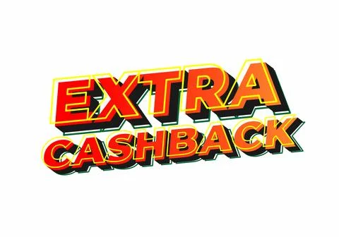 Extra cash back. text effect with extra bold font for social media ads Stock Illustration
