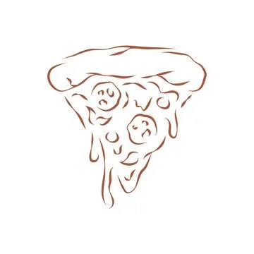 An Extra Cheesy Pizza Slice With Dripping Melted Cheese Vector Illustration Stock Illustration