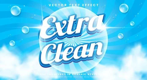 Extra Clean editable text effect Template Stock Illustration