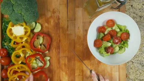 Extra Close up of cutting Bell Peppe Stock Footage 78490816