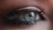 Extra Close-Up Of Eyes Make-Up. Eyes Macro Looking Shy. Human Eye. Woman Eye Stock Footage