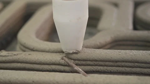 Extra CU Cement 3D Printing printing something 50fps Stock-Footage 246377454