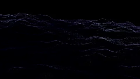 Extra Dark Digital Landscape (Dot System) - Blue and Black Colors Stock Footage 310975060