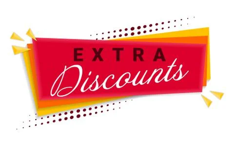 Extra Discounts Banner Template Design. Vector Illustration. Stock Illustration